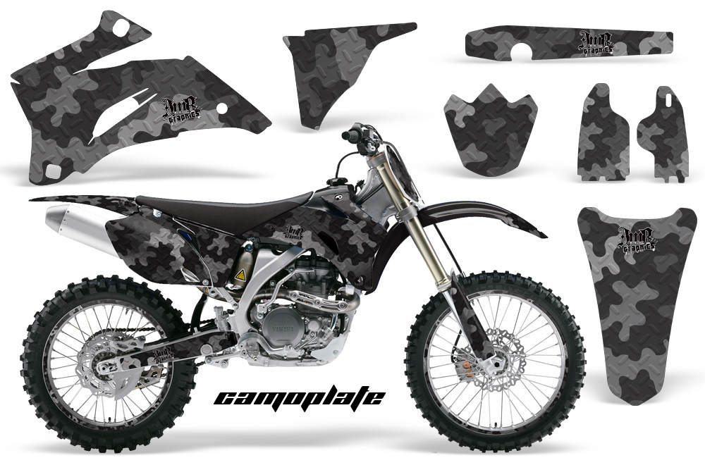 Yamaha YZ 250F 450F 02-09 Graphics Kit Camoplate Black NPs